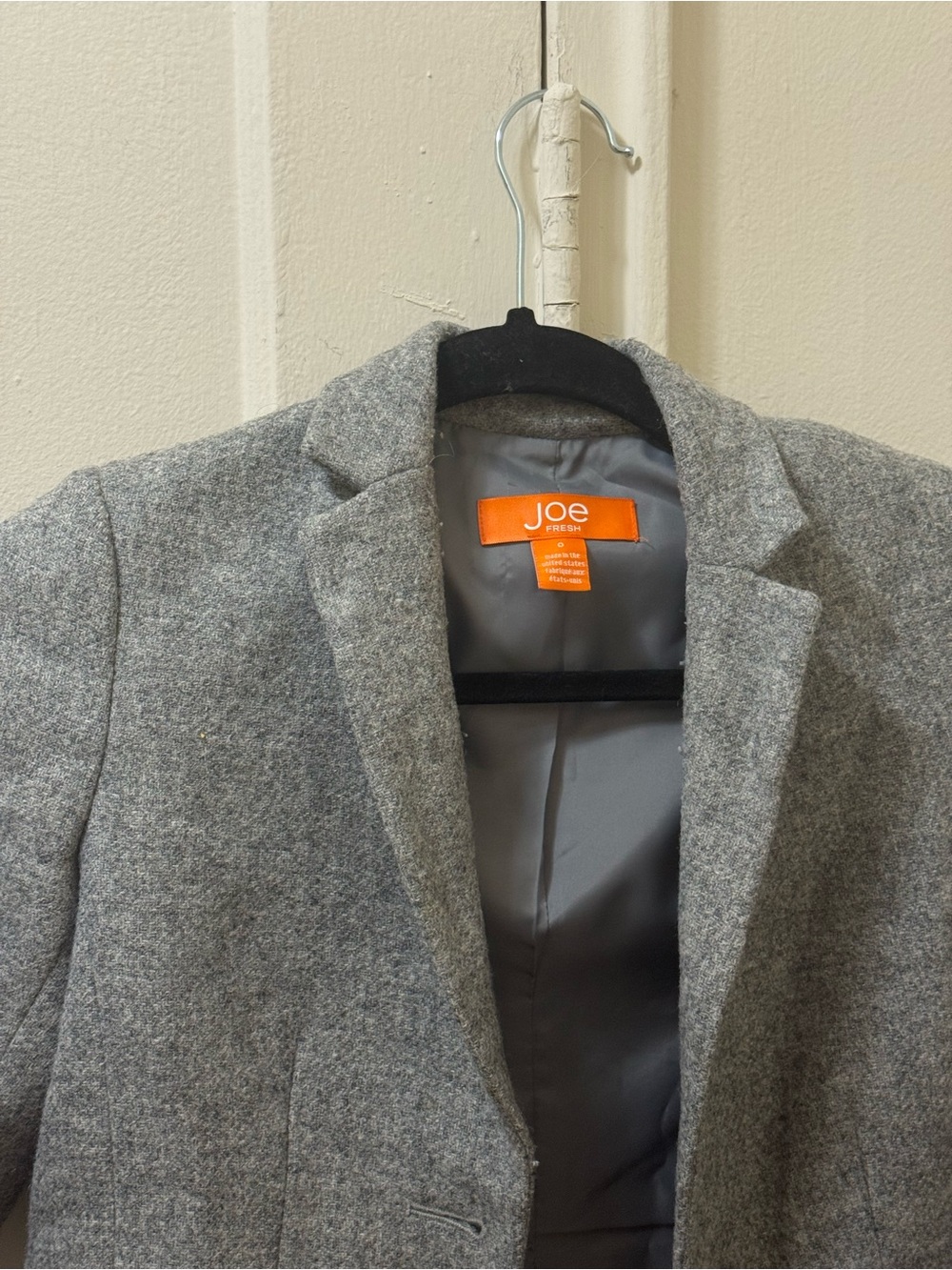 Joe Fresh Women’s Gray Wool-Blend Blazer
